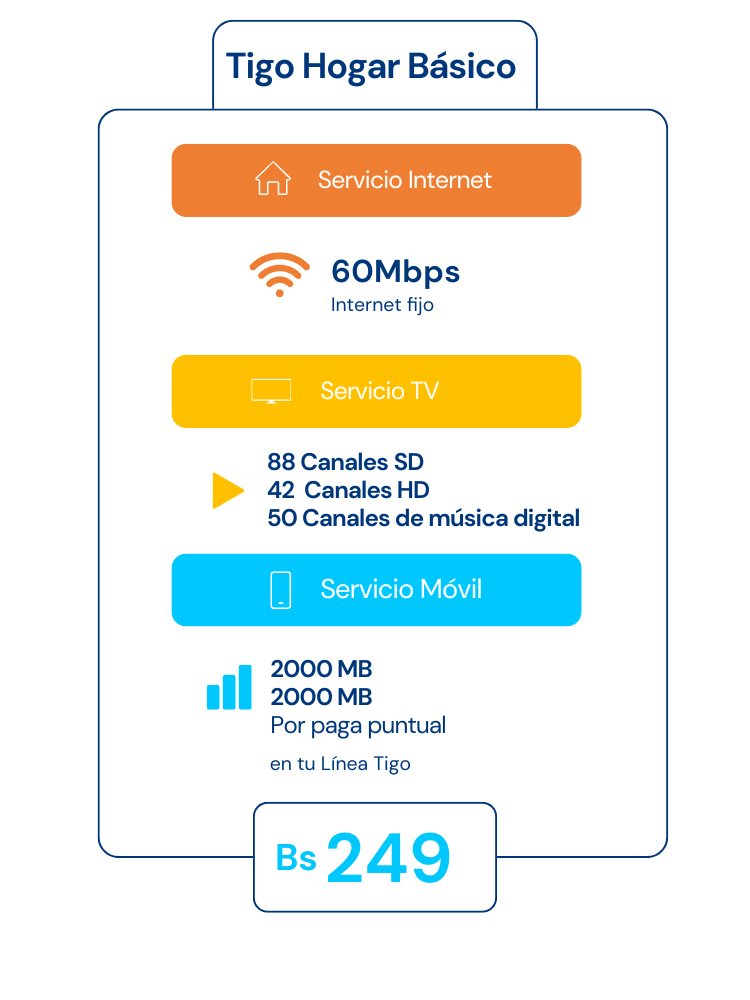 Disfruta de tu plan Tigo Hogar Básico Tigo BO