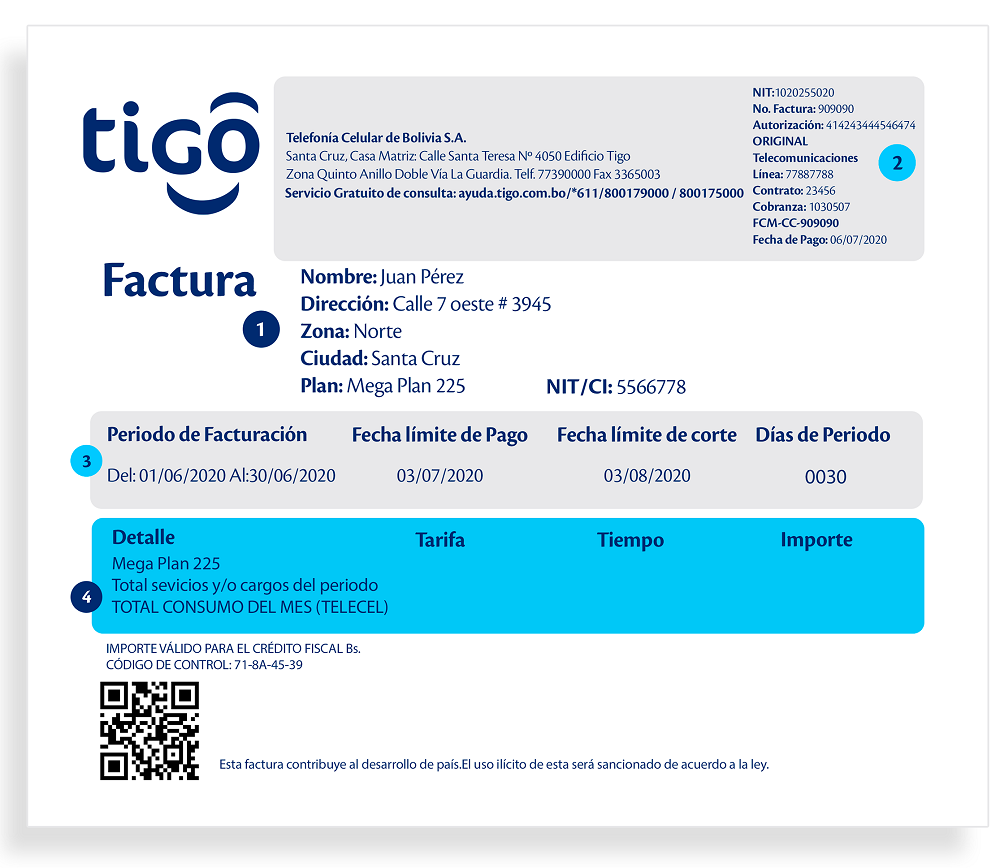 Conoce tu factura Tigo Post pago y la facturación de tu plan mensual